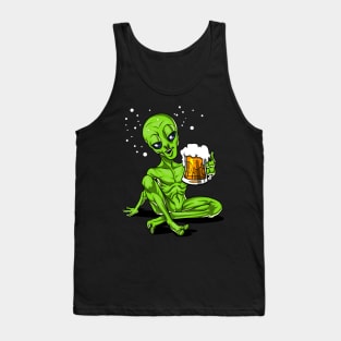 Space Alien Beer Lover Tank Top